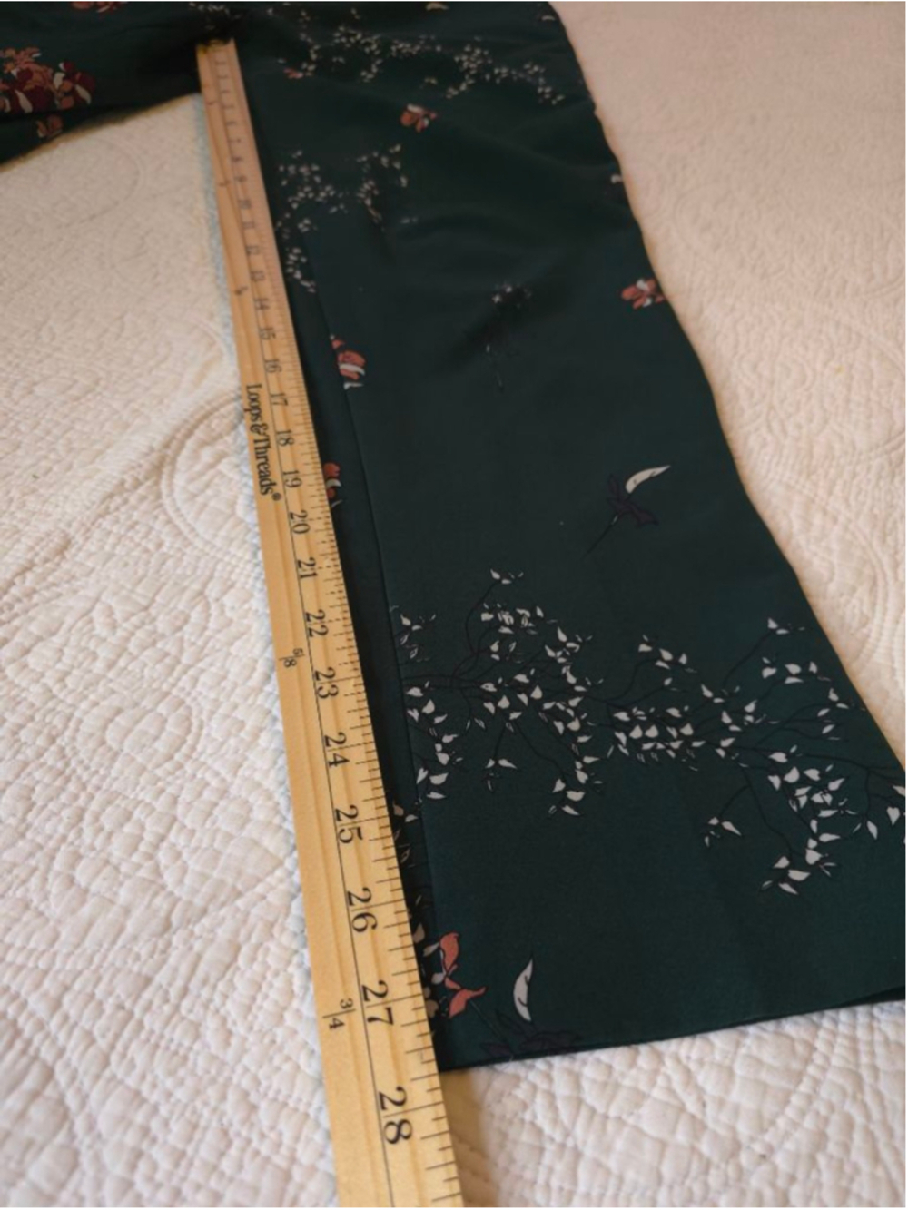 Women's CAROLINA BELLE Forest Emerald Green Floral Trousers Size 8 OfficeSiren - Picture 6 of 13